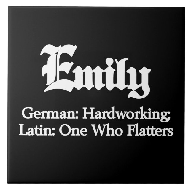 Azulejo De Cerámica Significado de Emily (Frente)