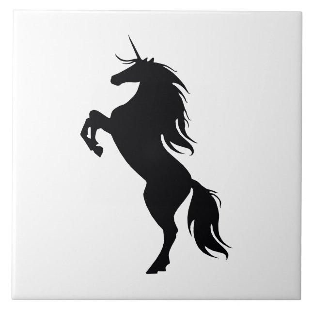 Azulejo De Cerámica Silhouette Black Unicorn (Frente)