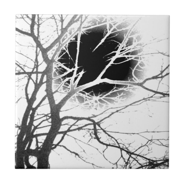 Azulejo De Cerámica Silhouette de luna (Frente)