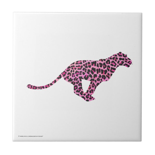 Azulejo De Cerámica Silhouette Pink and Black Leopardo (Frente)