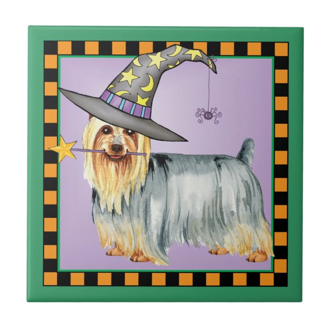 Azulejo De Cerámica Silky Terrier Witch (Frente)