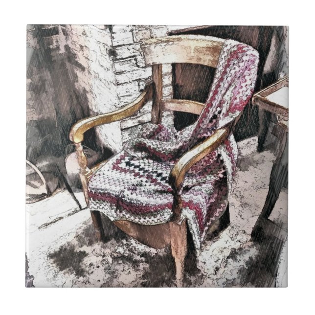 AZULEJO DE CERÁMICA SILLA VICTORIANA DE FIRESIDE (Frente)