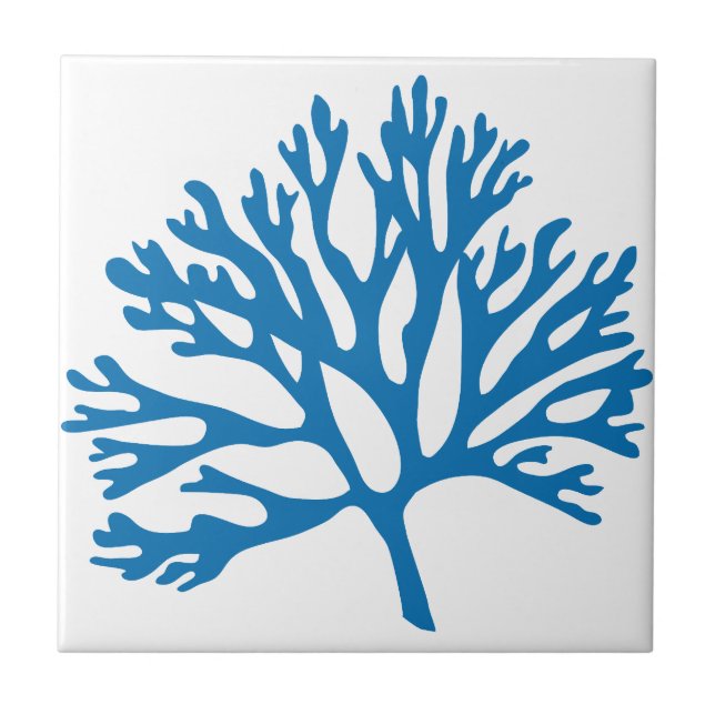 Azulejo De Cerámica silueta coralina azul (Frente)