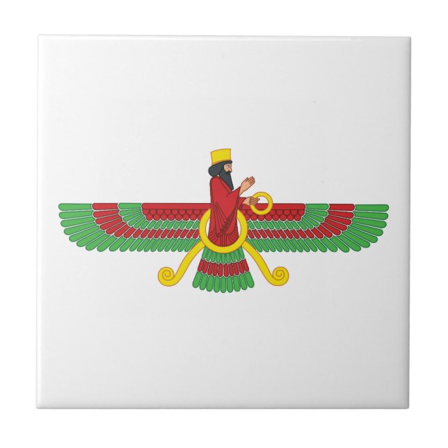 Azulejo De Cerámica Símbolo de Faravahar (Frente)