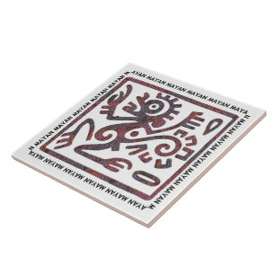Azulejo De Cerámica Símbolo maya del mono