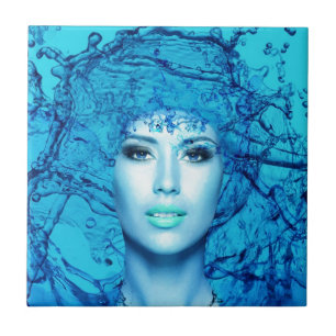 Azulejo De Cerámica Sirena azul