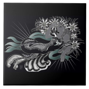 Azulejo De Cerámica sirena del nouveau