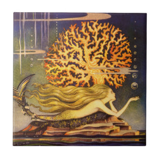 Azulejo De Cerámica Sirena del vintage
