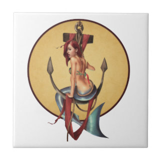 Azulejo De Cerámica Sirena del vintage