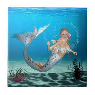 Azulejo De Cerámica Sirena Encantadora