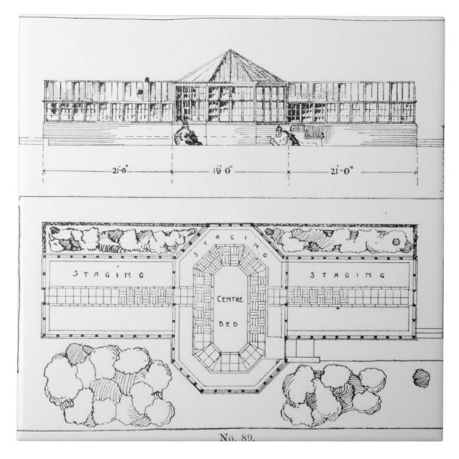 Azulejo De Cerámica Sistema de calefacción para un invernadero, un (Frente)