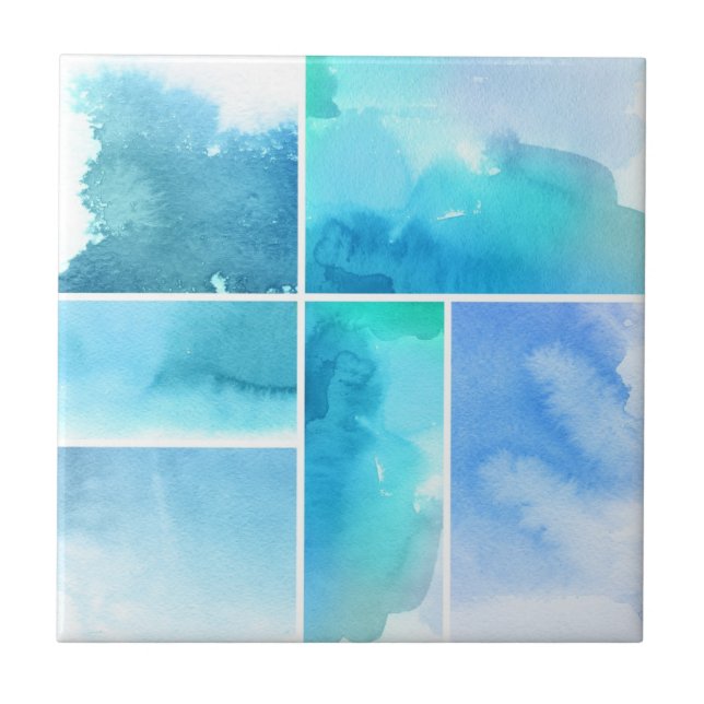 Azulejo De Cerámica Sistema del extracto 2 pintados a mano de la (Frente)