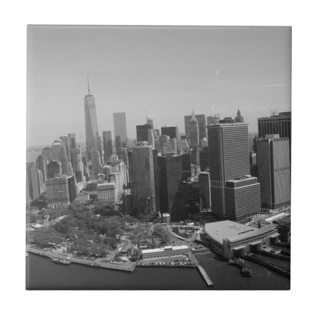 Azulejo De Cerámica Skyline Black White New York (Frente)