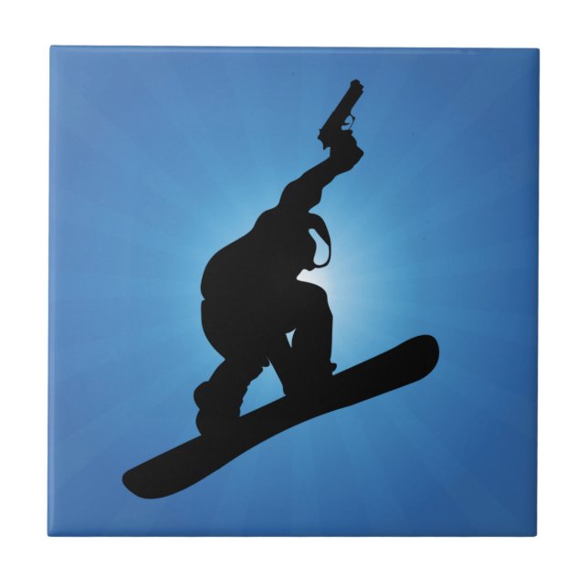 Azulejo De Cerámica Snowboard Outlaw (Frente)