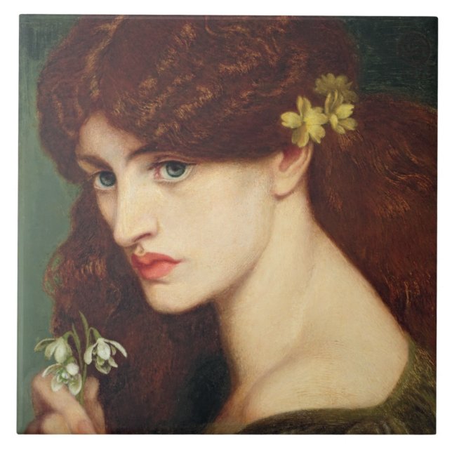 Azulejo De Cerámica Snowdrops, 1873 (aceite en lona) (Frente)