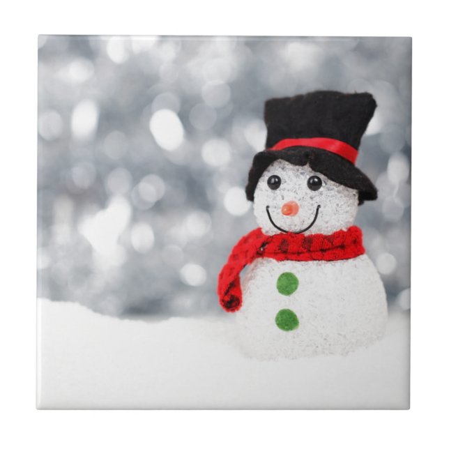 Azulejo De Cerámica Snowman 002 (Frente)