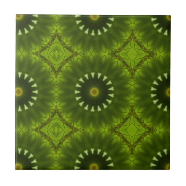 Azulejo De Cerámica Soles Verdes (Frente)