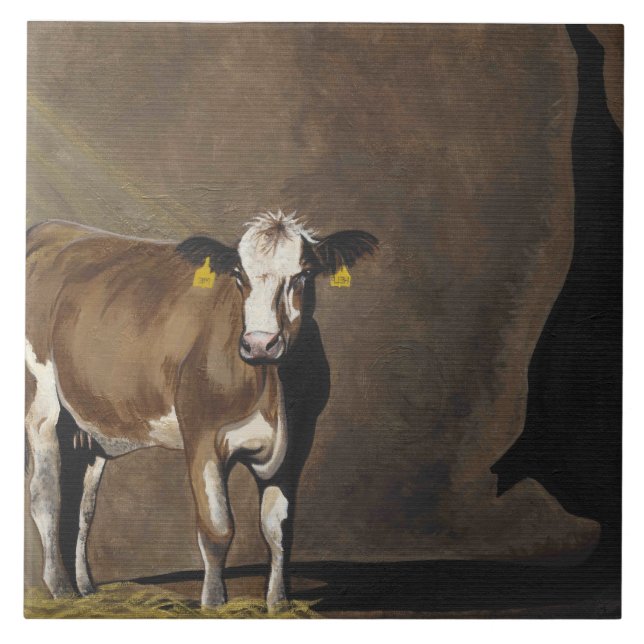Azulejo De Cerámica Sombra de la vaca (Frente)