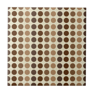 Azulejo De Cerámica Sombras de puntos de polka marrón por Shirley Tayl