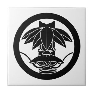 Azulejo De Cerámica Sombrero de bambú y juncia en círculo