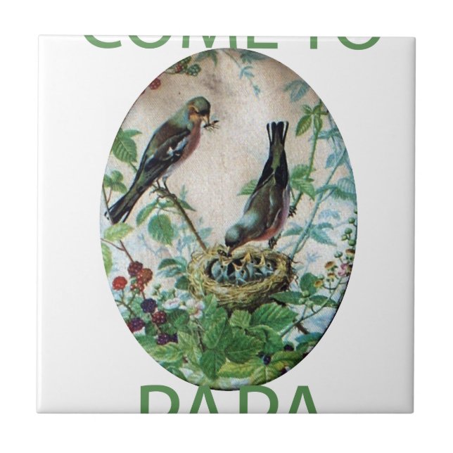 Azulejo De Cerámica Sosteniendo la bandada: capturando la crianza de l (Frente)