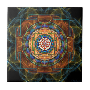 Azulejo De Cerámica Sri Yantra - geometría sagrada