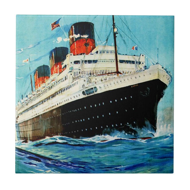 Azulejo De Cerámica ss Paris ~ French Line (Frente)