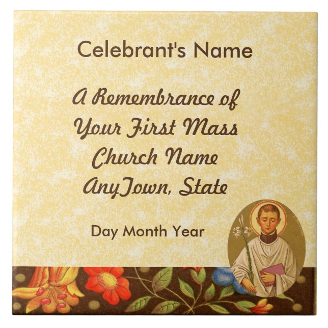 Azulejo De Cerámica St. Aloysius Gonzaga (PM 01) (Frente)