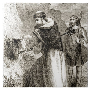 Azulejo De Cerámica St Patrick que marca el escudo de Connal con la