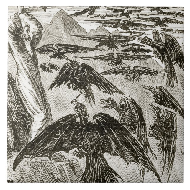 Azulejo De Cerámica St Patrick y los pájaros del demonio, 'del Trias T (Frente)