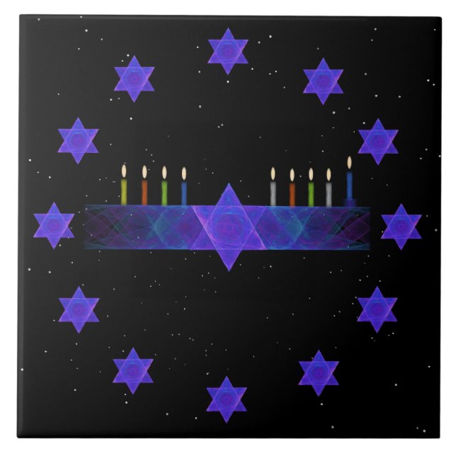 Azulejo De Cerámica Star Bar Menorah (Frente)