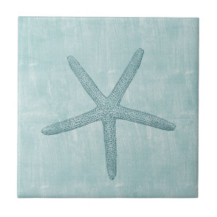 Azulejo De Cerámica Starfish azul
