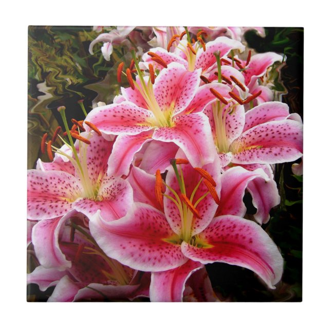 Azulejo De Cerámica "Stargazer" Lilies (Frente)