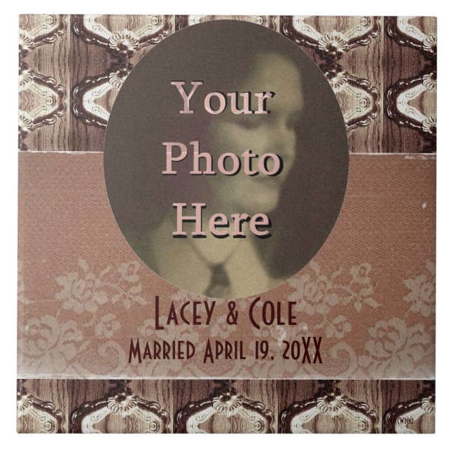 Azulejo De Cerámica Steampunk Brass & Lace (Frente)