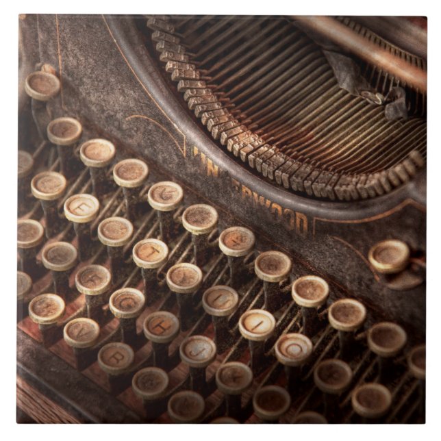 Azulejo De Cerámica Steampunk - máquina de escribir - tuckered también (Frente)