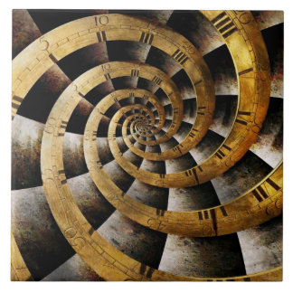 Azulejo De Cerámica Steampunk - reloj - el flujo de tiempo