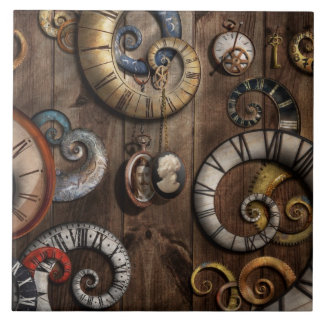 Azulejo De Cerámica Steampunk - Reloj - Máquina del tiempo