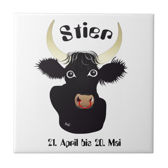 Azulejo De Cerámica Stier 21. Abril bis 20. Mai Fotoflis (Frente)