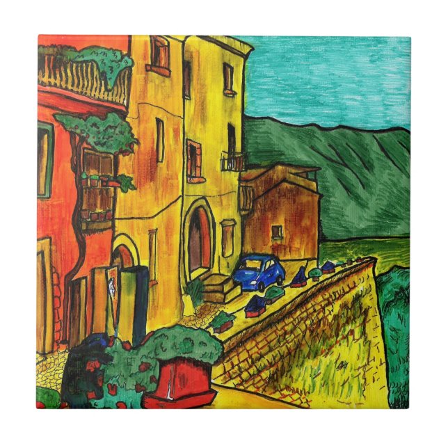 Azulejo De Cerámica Strada di Artisti (Frente)