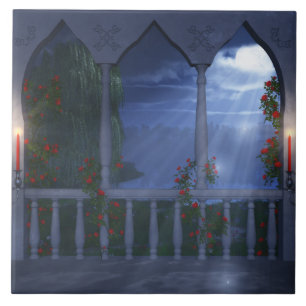 Azulejo De Cerámica Su tela decorativa plateada Mantel