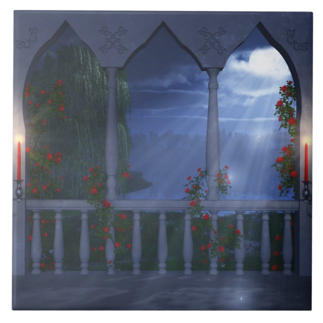 Azulejo De Cerámica Su tela decorativa plateada Mantel (Frente)