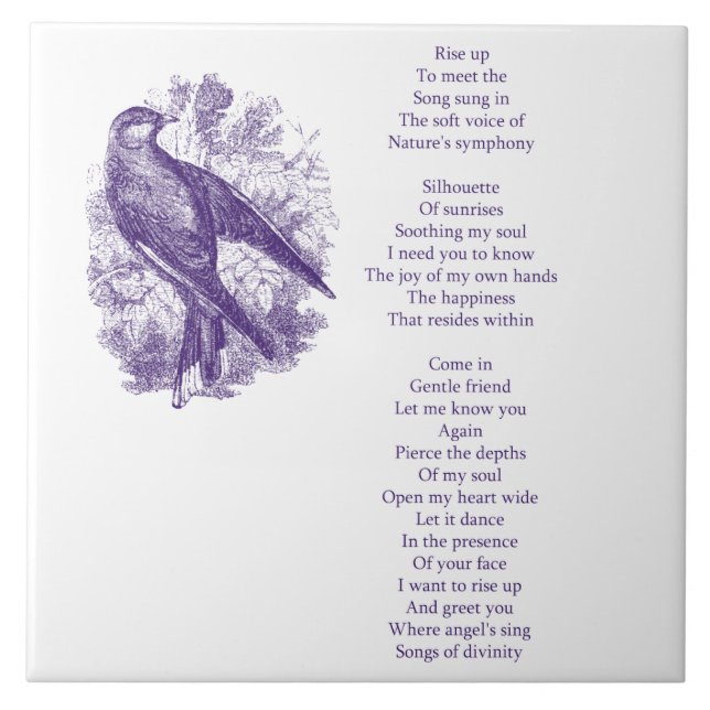 Azulejo De Cerámica Sube para arriba el poema (Frente)