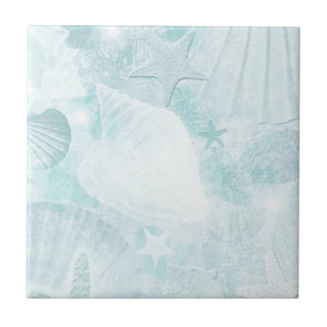 Azulejo De Cerámica Sublimes conchas marinas Arte gráfico (Frente)