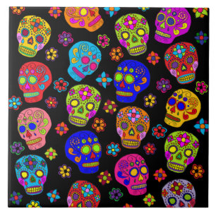 Azulejo De Cerámica Sugar Skull