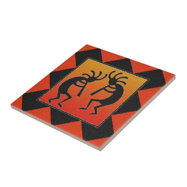 Azulejo De Cerámica Sunset Southwest Kokopelli Tile Cerámico (Lado)