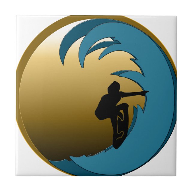 Azulejo De Cerámica Surfista (Frente)