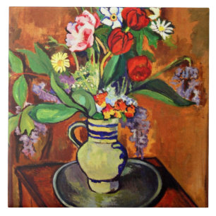 Azulejo De Cerámica Suzanne Valadon - Vase de flores, 1930