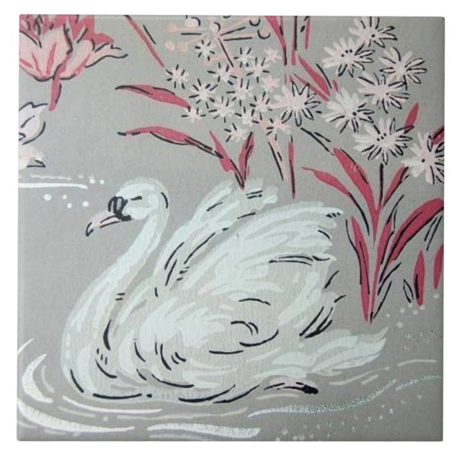 Azulejo De Cerámica Swan de venado (Frente)