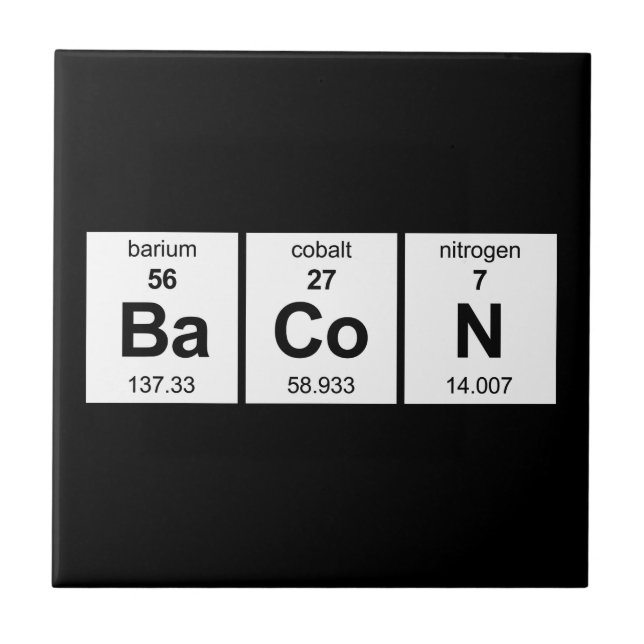 Azulejo De Cerámica Tabla periódica del tocino (Frente)
