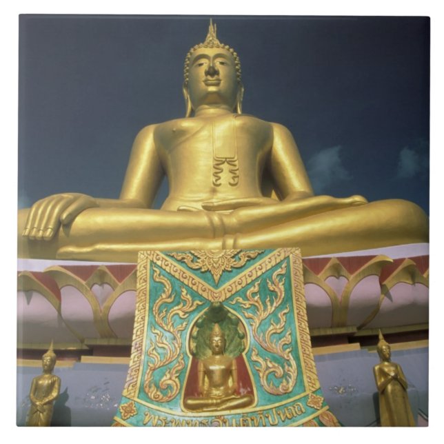 Azulejo De Cerámica Tailandia, isla de Koh Samui. Gran Buda. (Frente)
